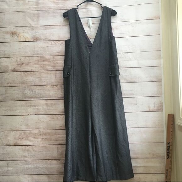 ANTHROPOLOGIE CARTONNIER WIDE LEG JUMPSUIT IN HERRINGBONE PRINT - Picture 2 of 9